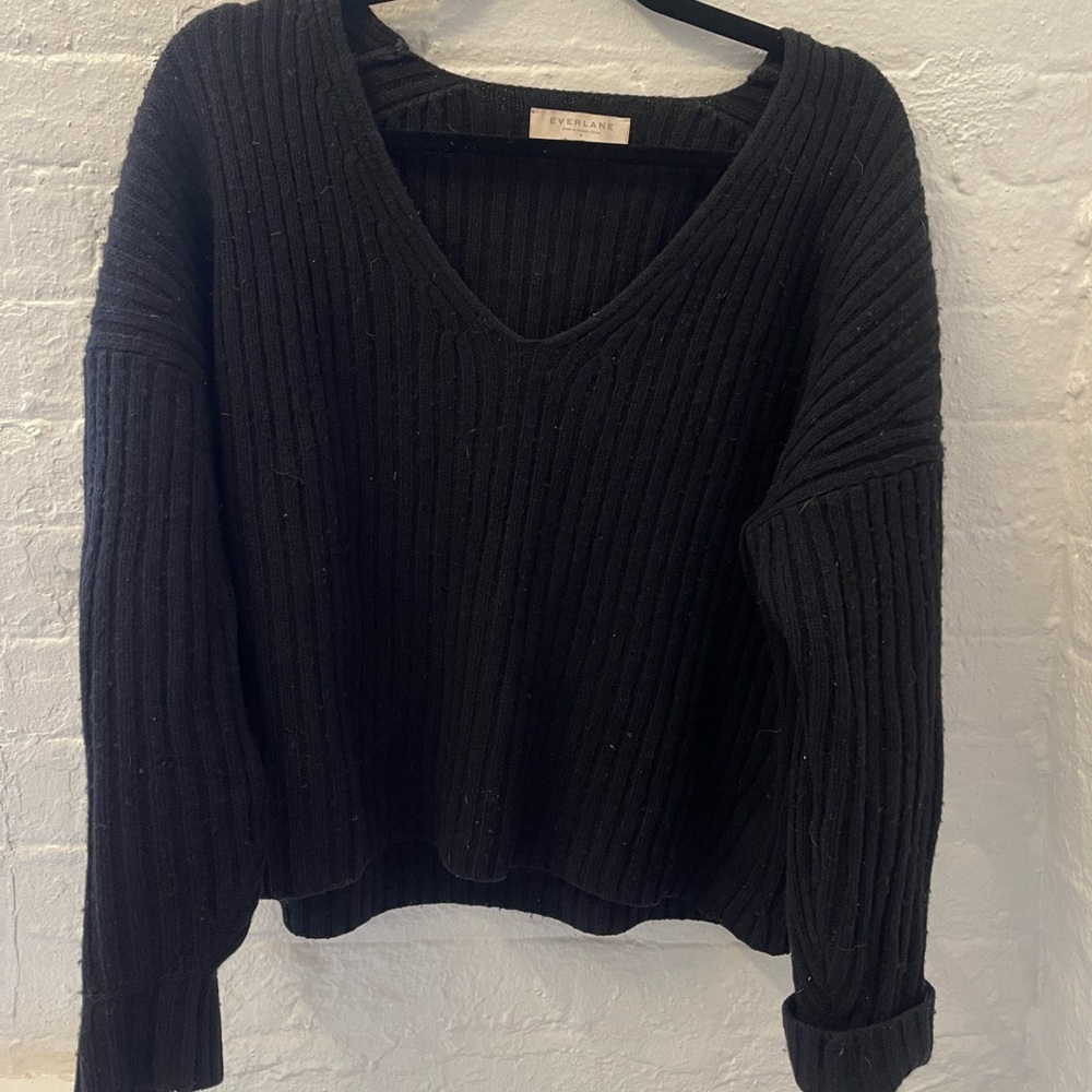 Everlane The Ribbed Wool Cashmere Crop V